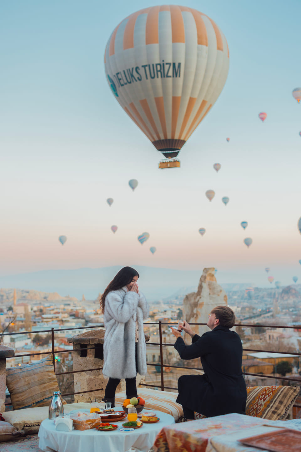 The balloon terrace at sunrise
